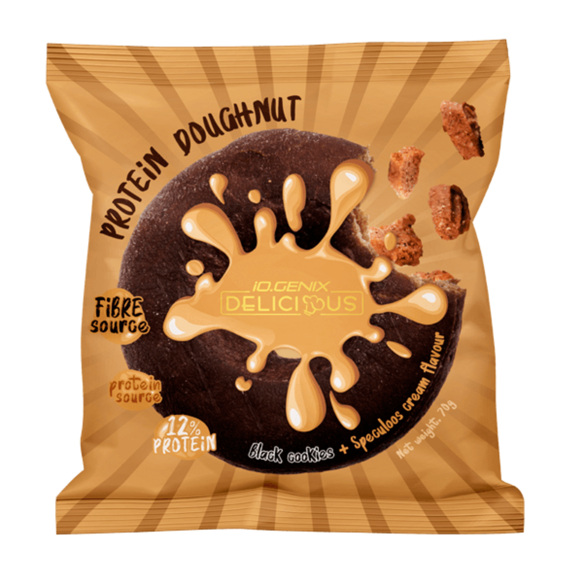 Protein Doughnut IO GENIX – donut protéiné gourmand black cookie et spéculos