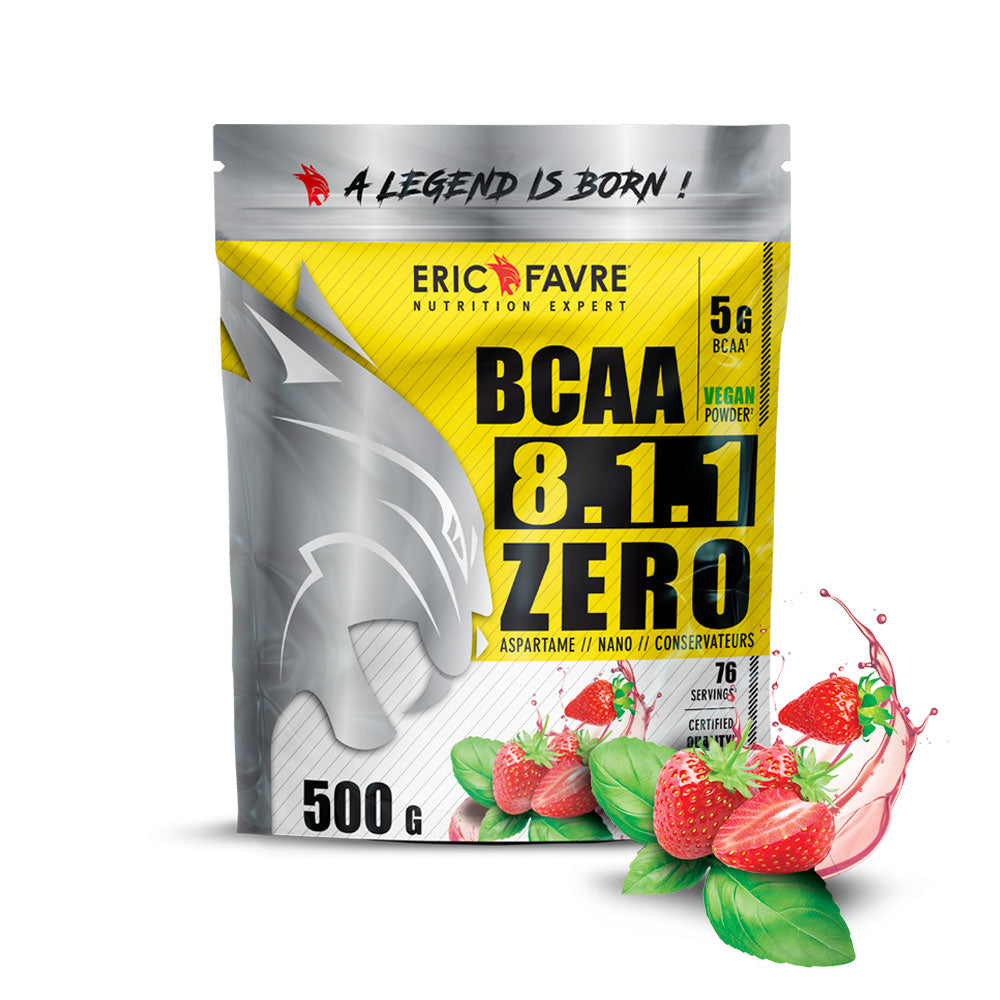 BCAA Zero 8:1:1 Eric Favre saveur Fraise Basilic – complément récupération et performance